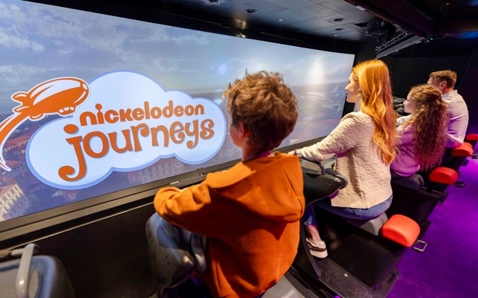 Guests enjoying Nickelodeon Journeys ride at Nickelodeon Play Tersane Istanbul.