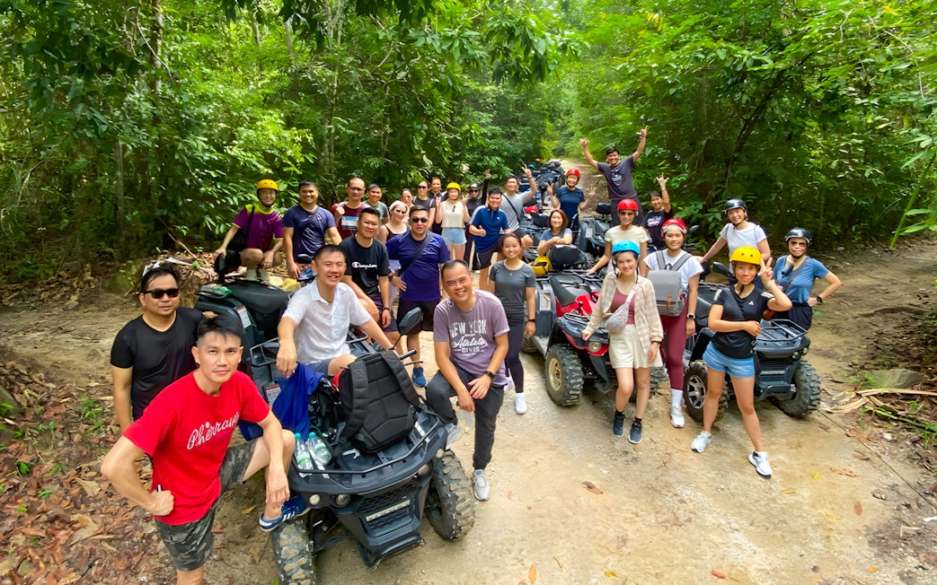 Group enjoying ATV ride at Mountain Manchinchang, Langkawi.