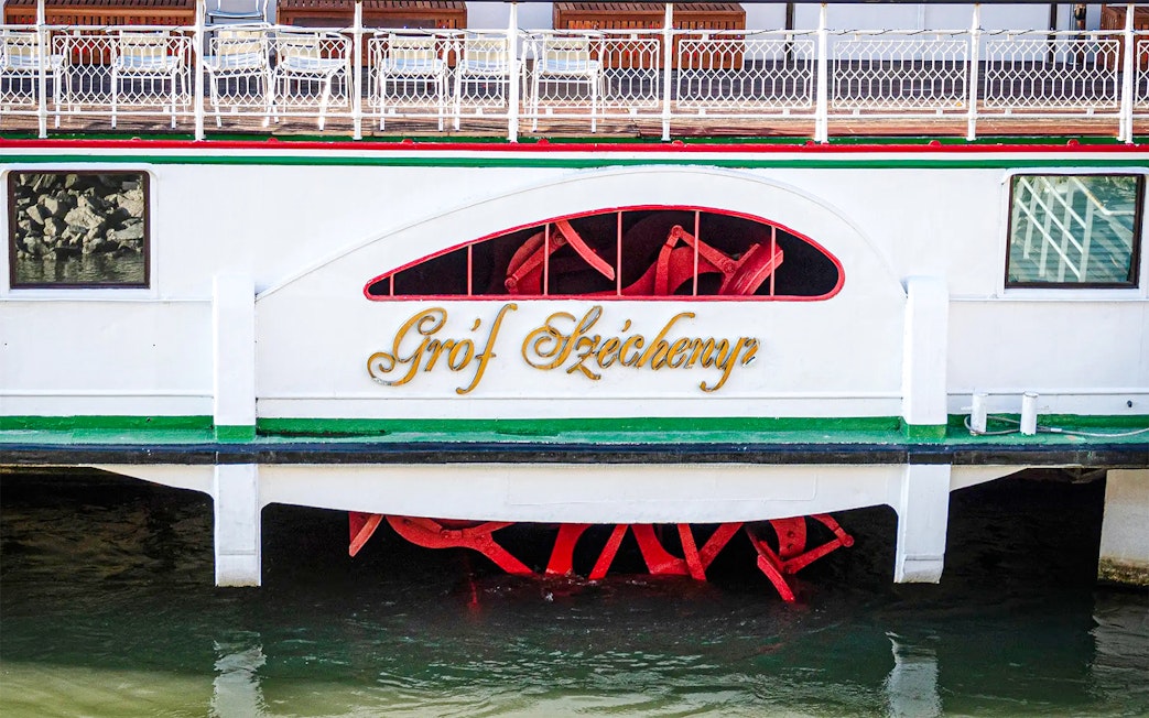 Gróf Széchenyi ship paddle wheel detail, Budapest.
