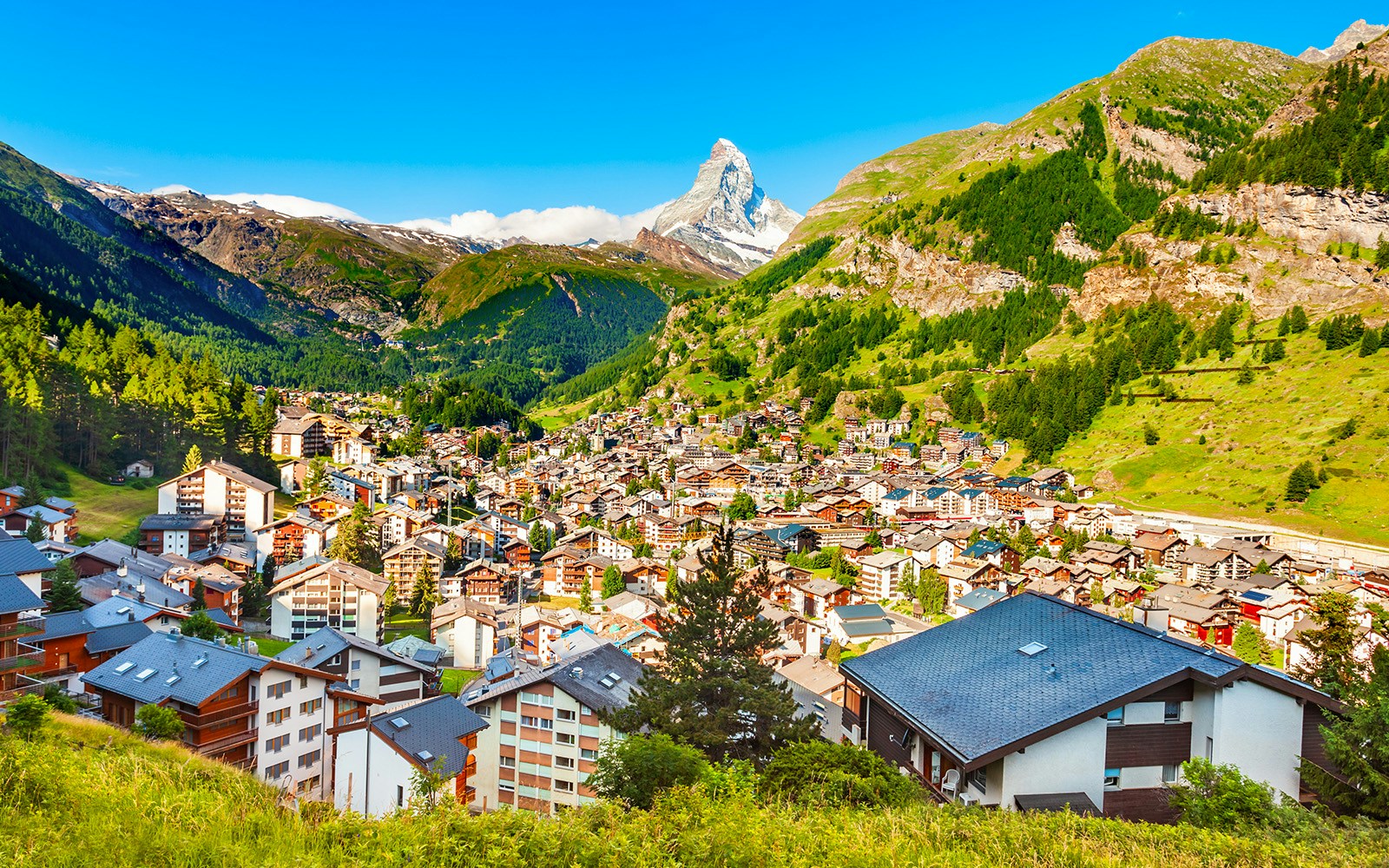 Traditional houses in Zermatt, Switzerland