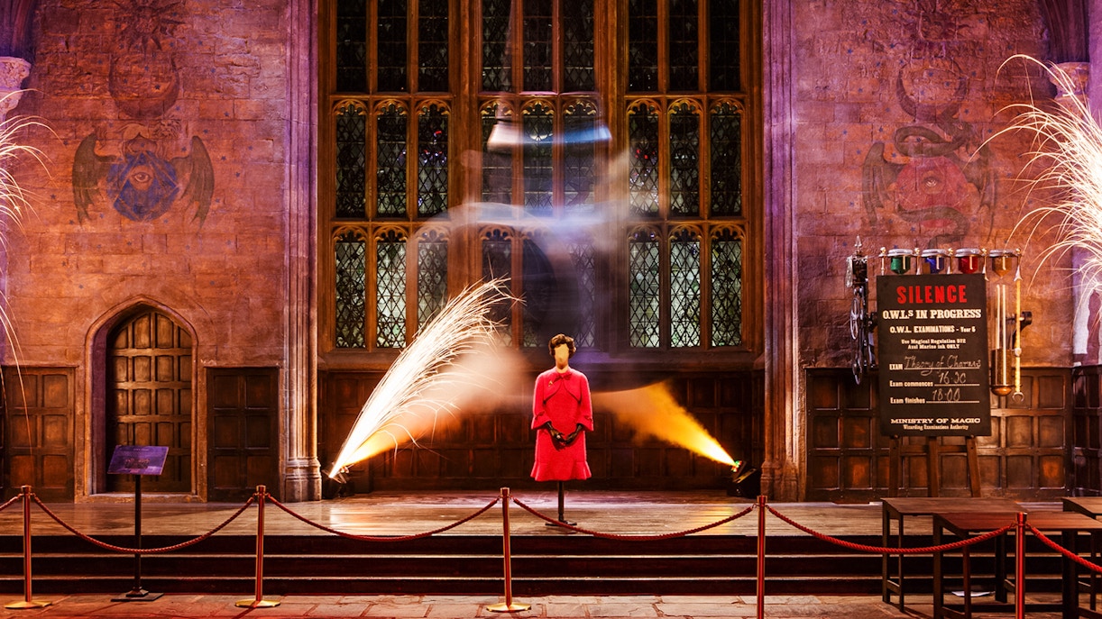 Wizard costume displayed at Magical Mischief Tour, Harry Potter London exhibit.