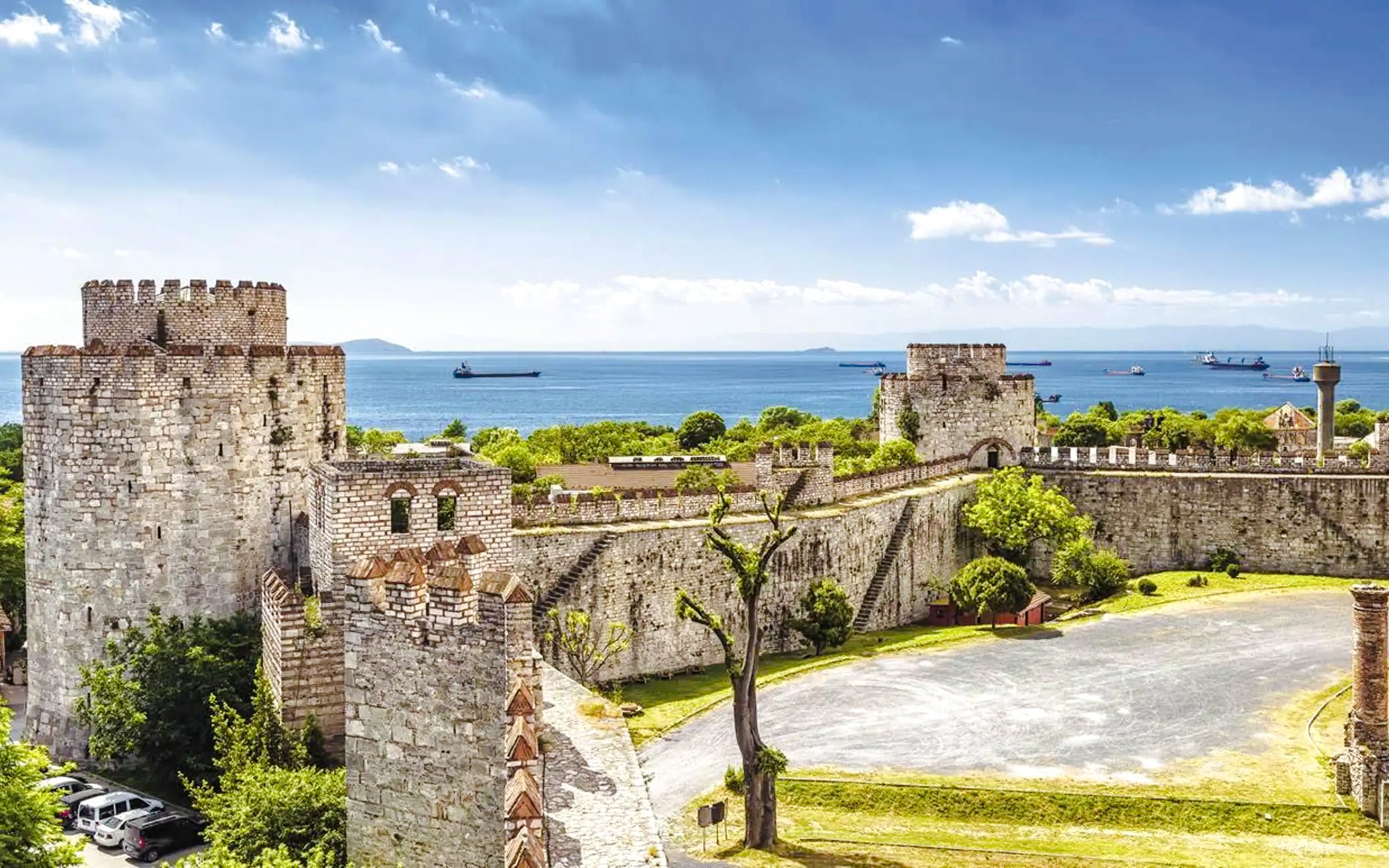 Yedikule Fortress with sea view in Istanbul, Turkey.