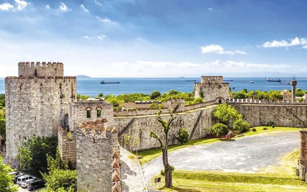 Yedikule Fortress with sea view in Istanbul, Turkey.