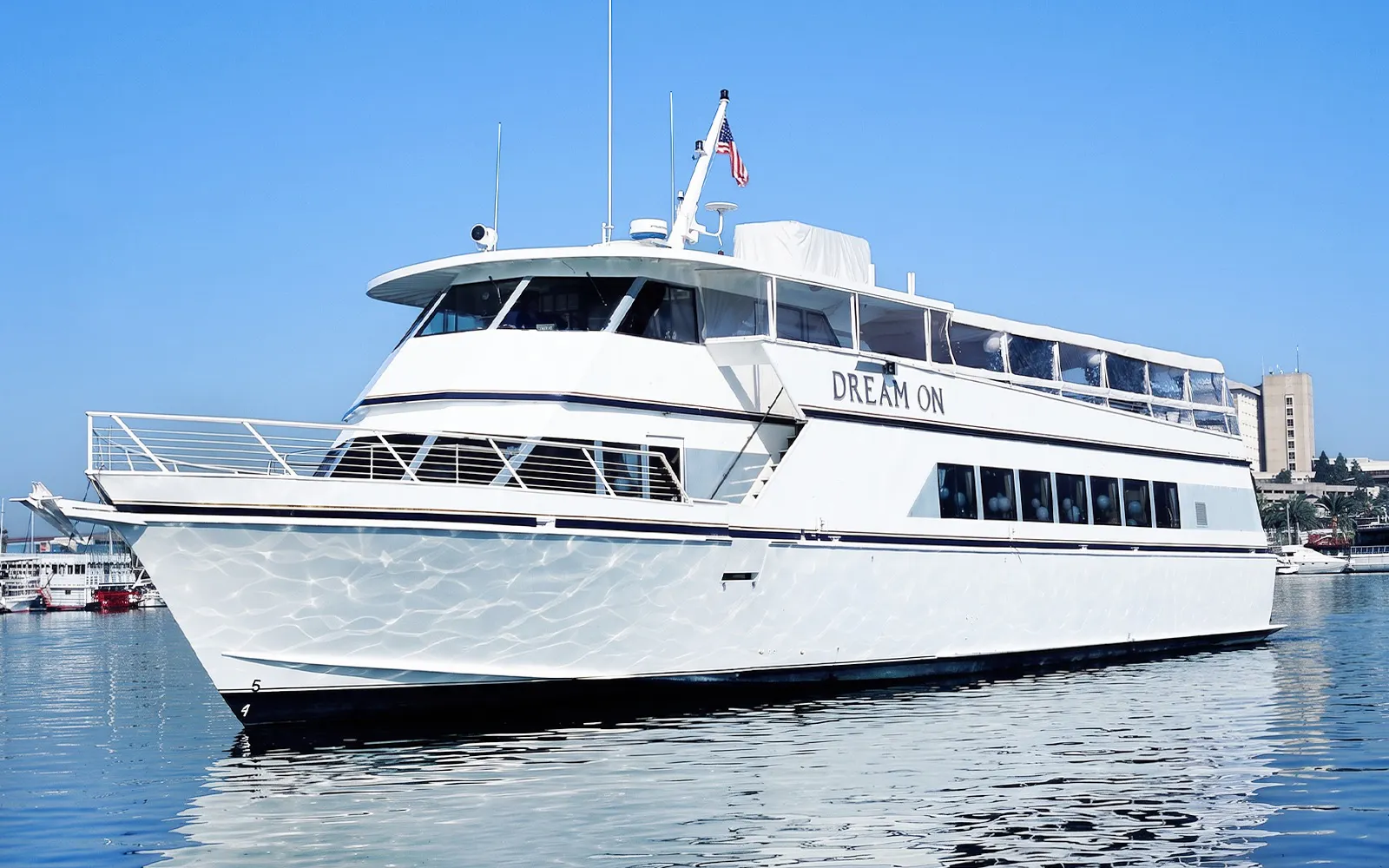 Cruise ship "Dream On" on Long Beach waters during dinner cruise.