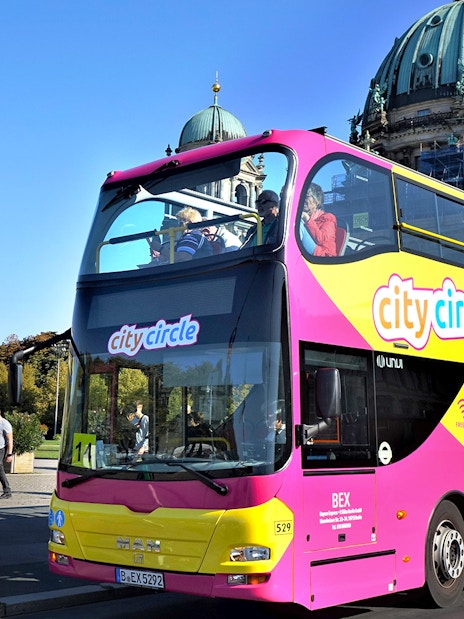 City Circle Hop-On Hop-Off bus near Berlin Cathedral.