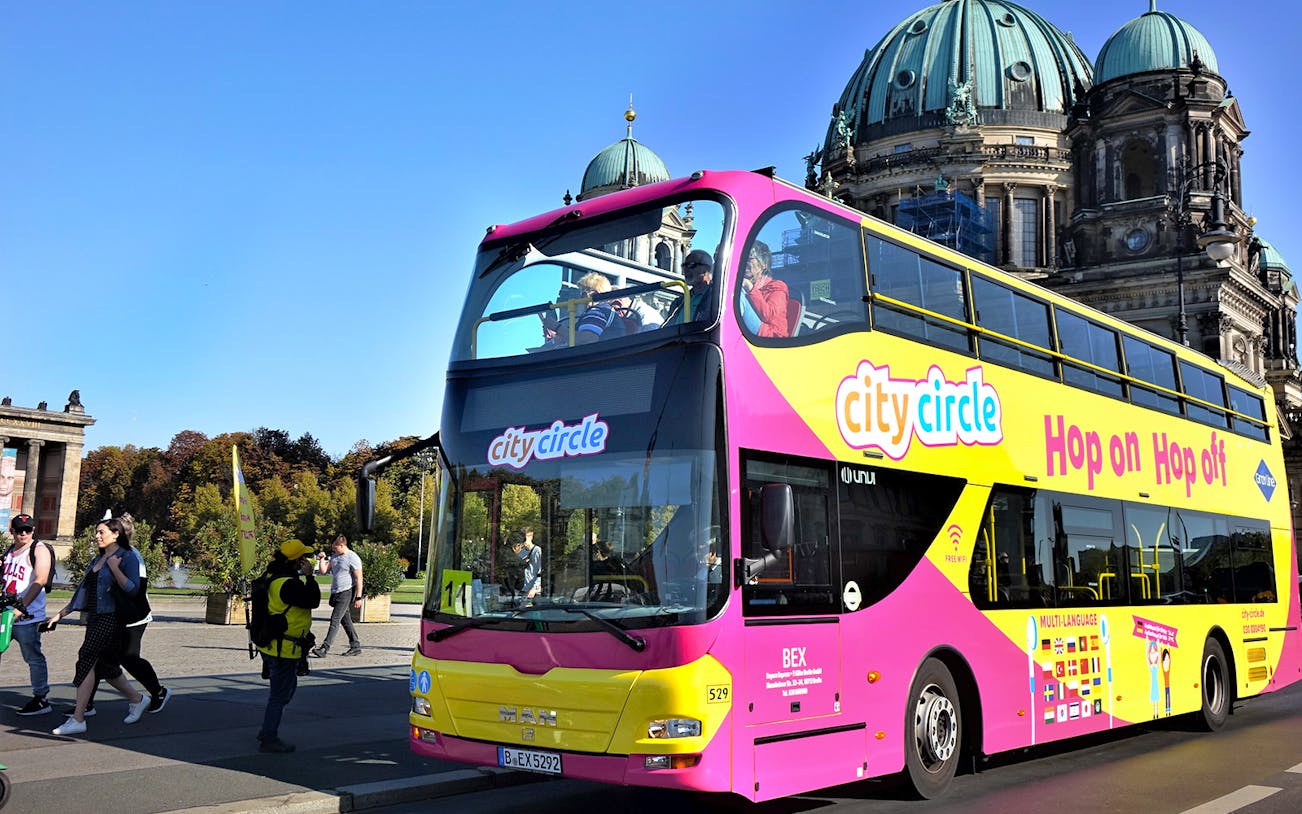 City Circle Hop-On Hop-Off bus near Berlin Cathedral.