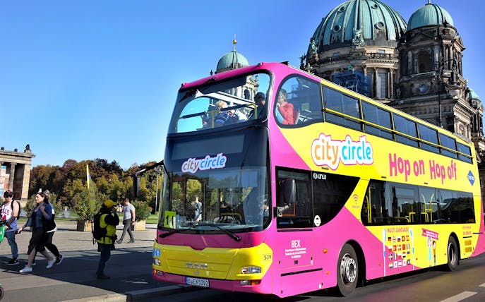 City Circle Hop-On Hop-Off bus near Berlin Cathedral.