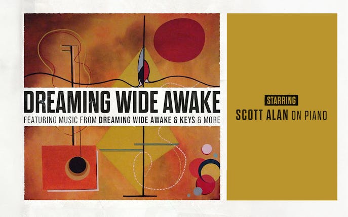 Dreaming Wide Awake album cover featuring Scott Alan on piano.