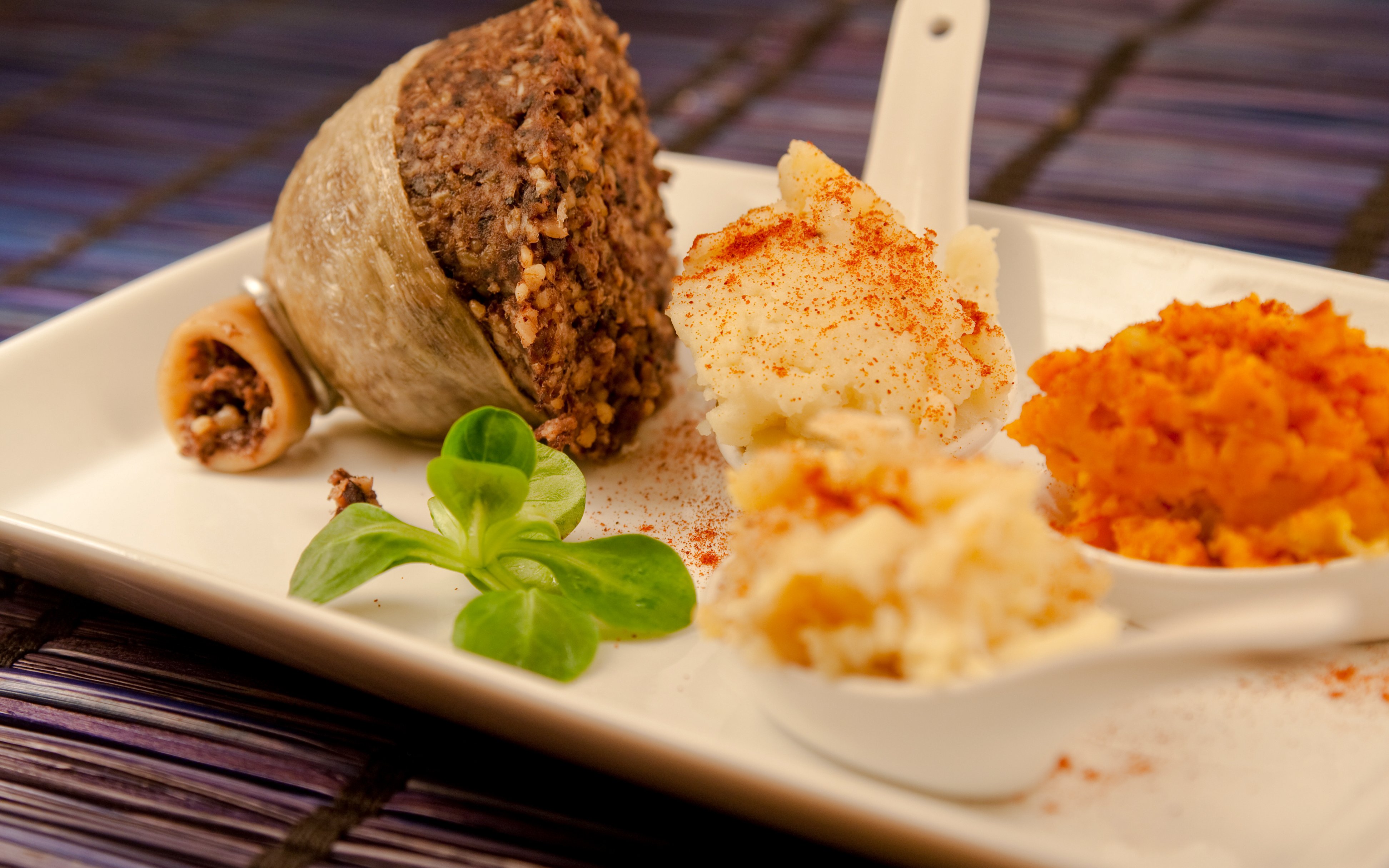 Haggis with neeps and tatties served at The Gannet in Edinburgh.