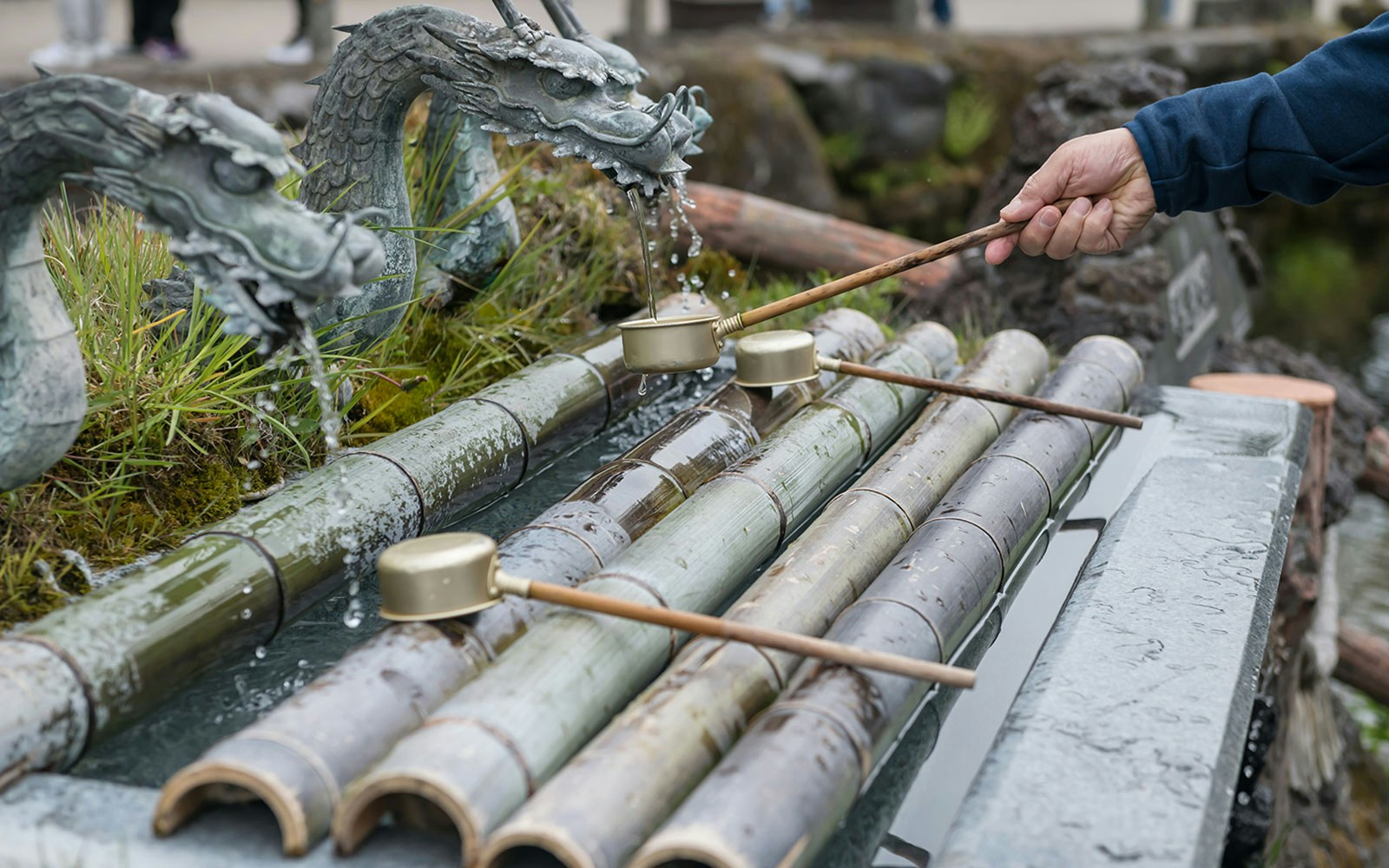 Hand-pumped spring water