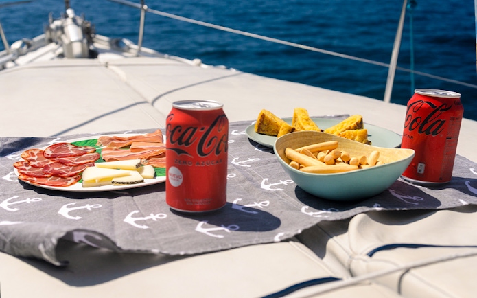 Lunch snacks on a yacht deck during a private tour in Tenerife.