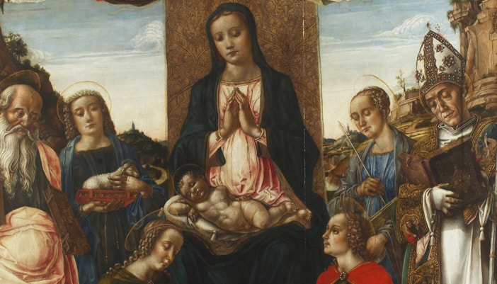 enthroned Madonna and child