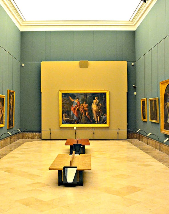 Interior of Museo di Capodimonte, Naples, featuring classic paintings on display.
