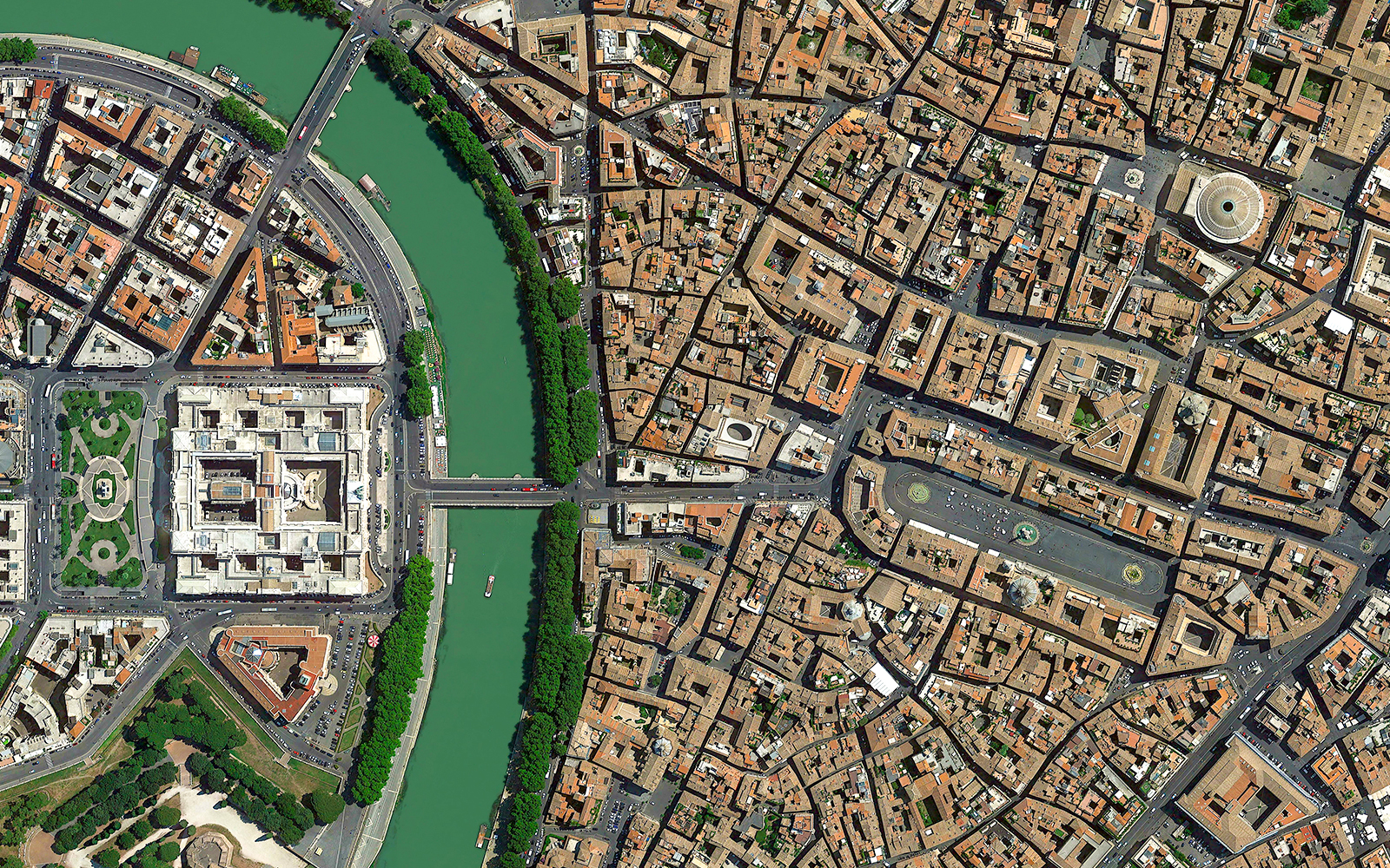 Aerial view of Rome and Vatican City