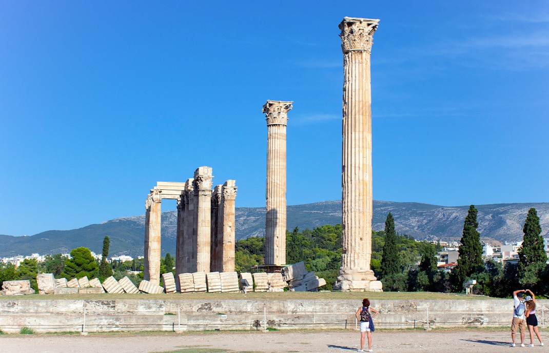 Scenic view of the Temple of Olympian Zeus