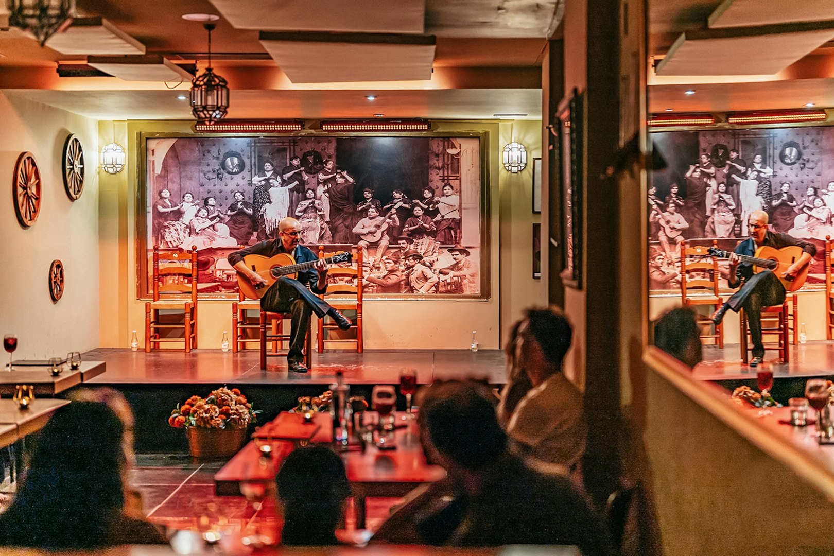 Guitarist performing at La Cantaora Flamenco show in Seville, Spain.