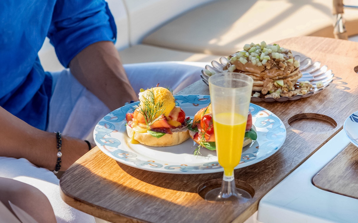 Brunch on deck during Magic Sailing Experience with Local Captain.