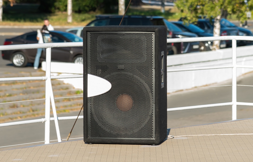 Boat tour with music speaker.