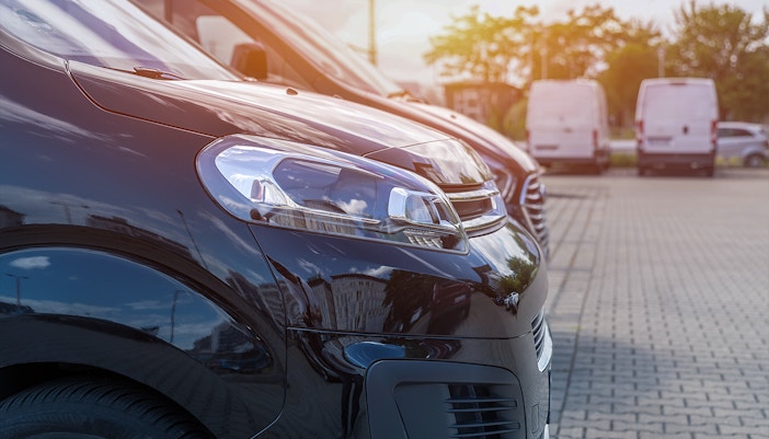 Transfer cars parked