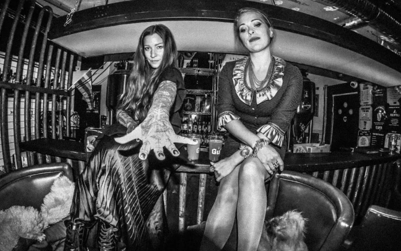 Two women in a Reykjavík bar, part of the Icelandic Punk History Tour.