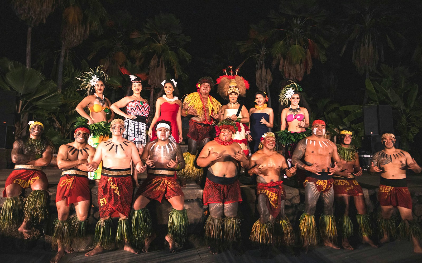 Performers with Chief Sielu, Oahu, Hawaii.