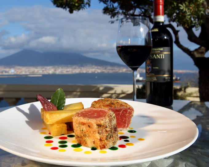 Romantic Dinner on the Rooftop Panoramic Terrace in Naples