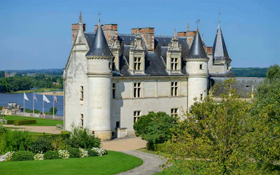 Château d'Amboise with gardens and river view, Loire Valley, France.