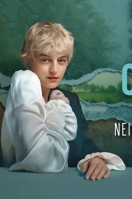 Orlando play poster with actor in period costume, adapted from Virginia Woolf's novel.