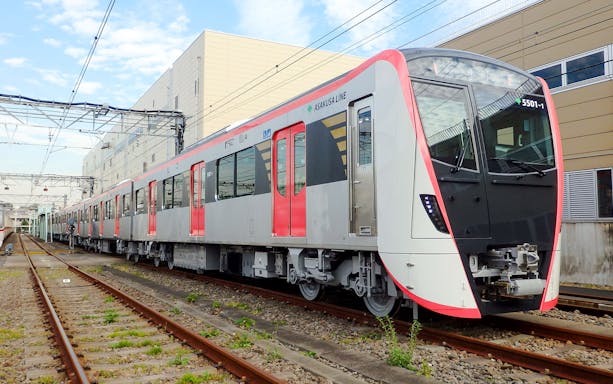 Tokyo Metro train on tracks, part of Toei Subway 24-hour unlimited rides.