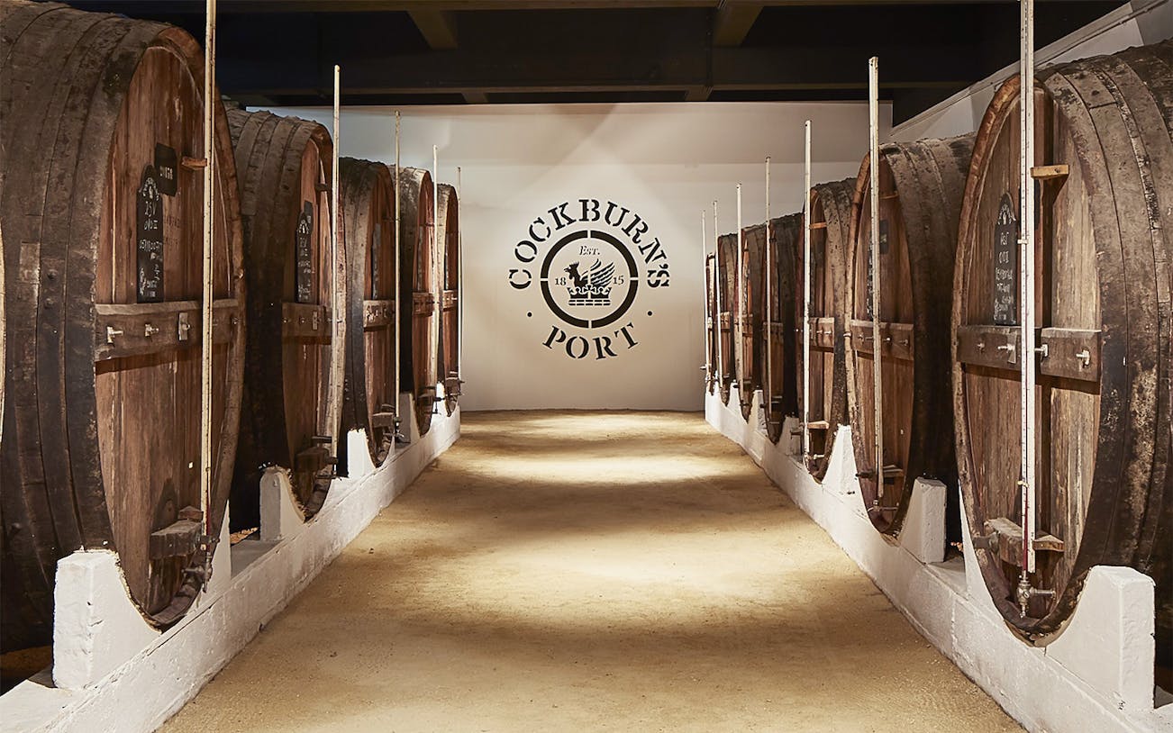 Wine barrels in a cellar at Cockburn's Port, Portugal.