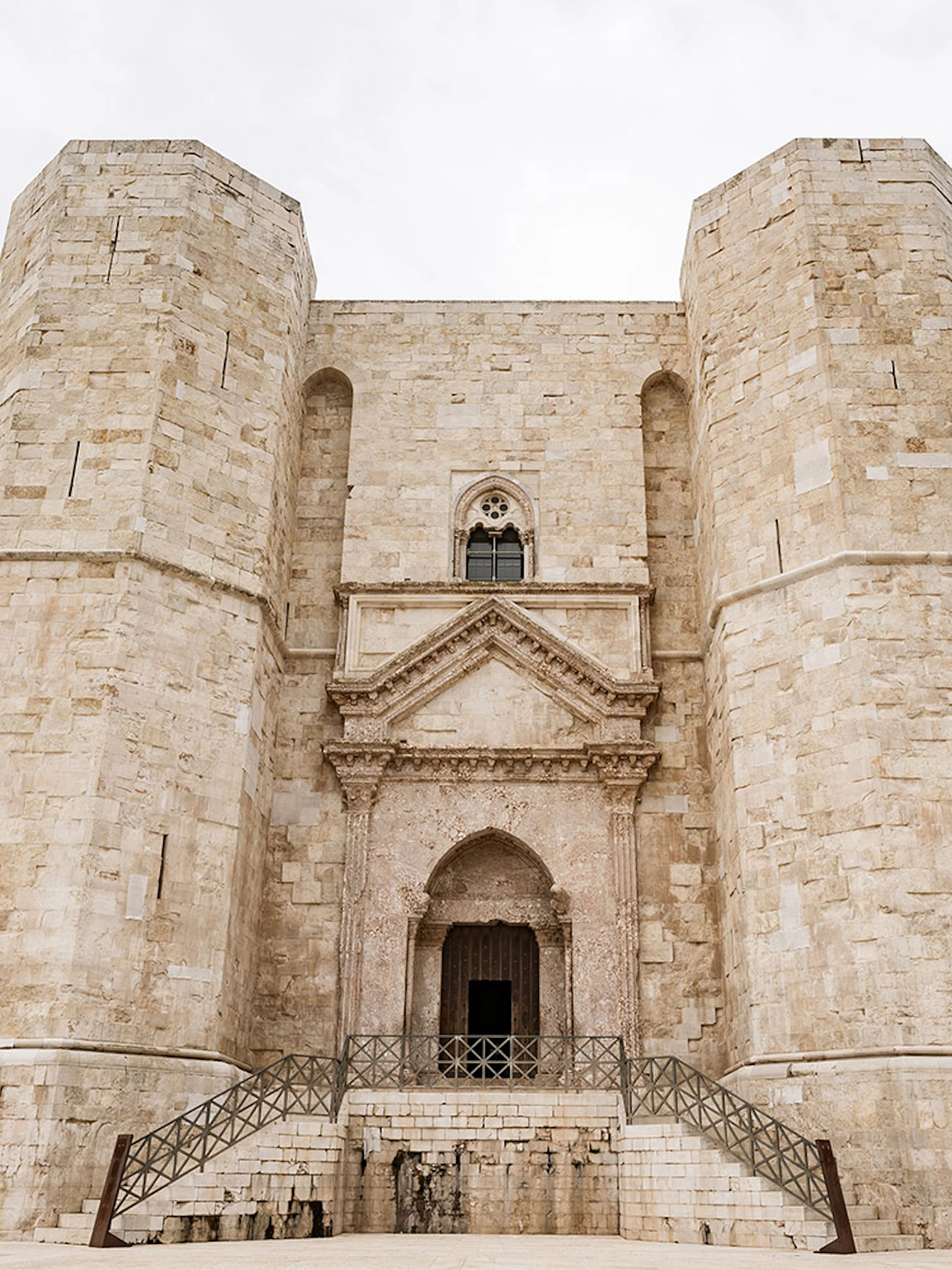 Castel del Monte's octagonal towers in Andria, Italy.