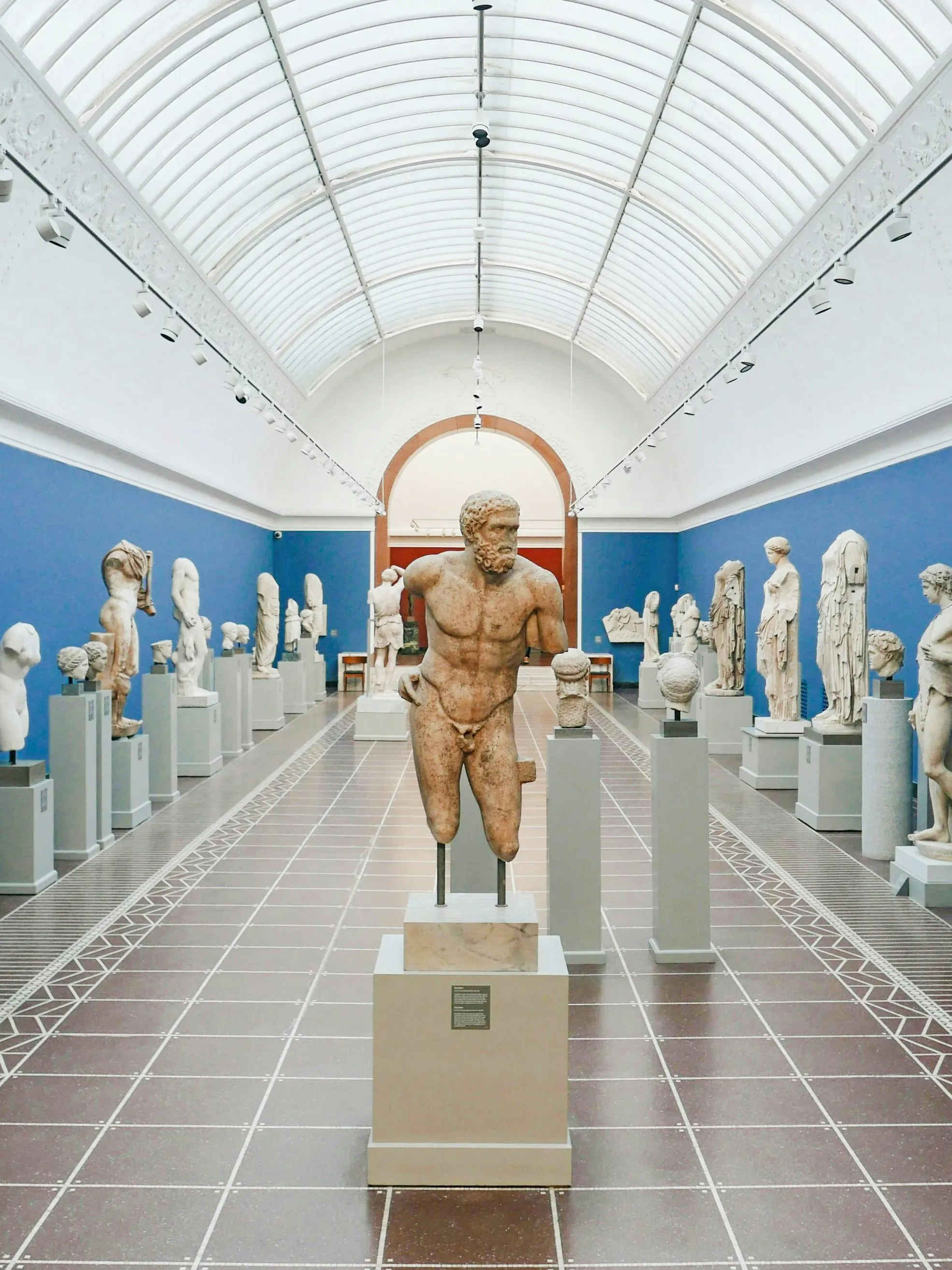 Sculpture gallery inside Ny Carlsberg Glyptotek museum, Copenhagen, Denmark.