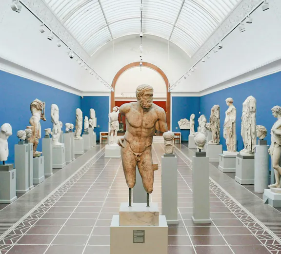 Sculpture gallery inside Ny Carlsberg Glyptotek museum, Copenhagen, Denmark.