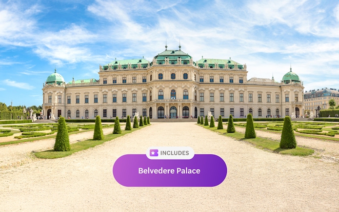 Belvedere Palace in Vienna with gardens, included in Vienna Flexi Pass.