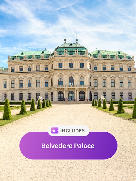 Belvedere Palace in Vienna with gardens, included in Vienna Flexi Pass.