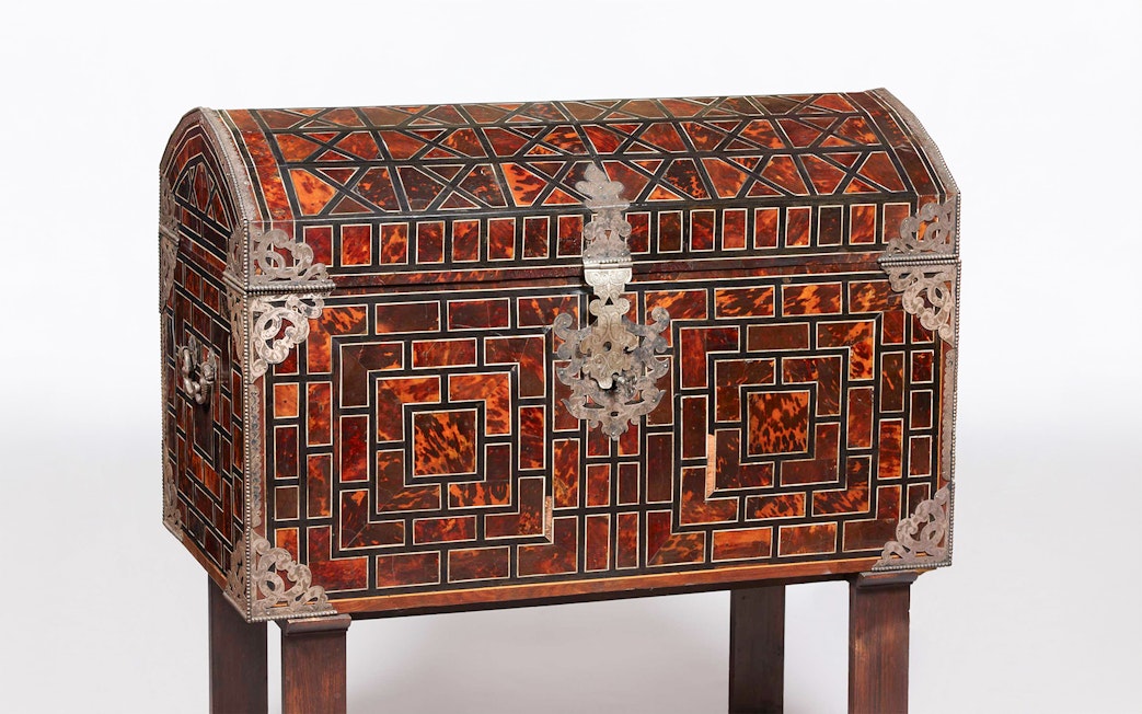 Trinket box with intricate geometric design at Liria Palace, Madrid.