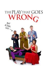 Cast of The Play That Goes Wrong West End show posing humorously.
