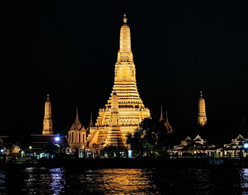 Wat Arun at night from the Chao Phraya river
