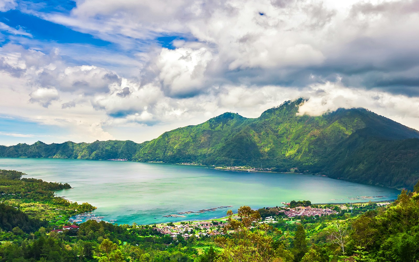 Panoramic view of lake Batur, Bali - Mount Batur