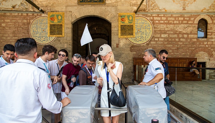 Woman entering Topkapi Palace via Skip-the-Line Ticket