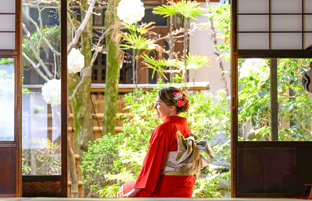 Tourist wearing Kimono