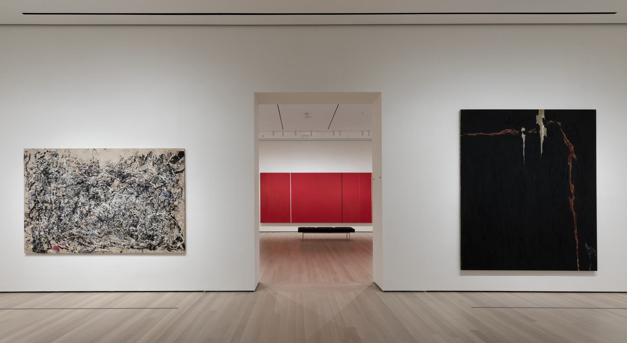 Jackson Pollock's One Number 31 along with other collections on display.