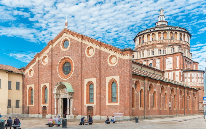 Santa Maria delle Grazie exterior in Milan, site of The Last Supper mural.