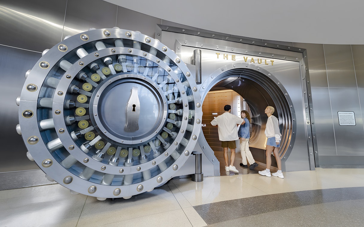 Group of friends entering the Vault at World of Coca-Cola Museum, Atlanta.