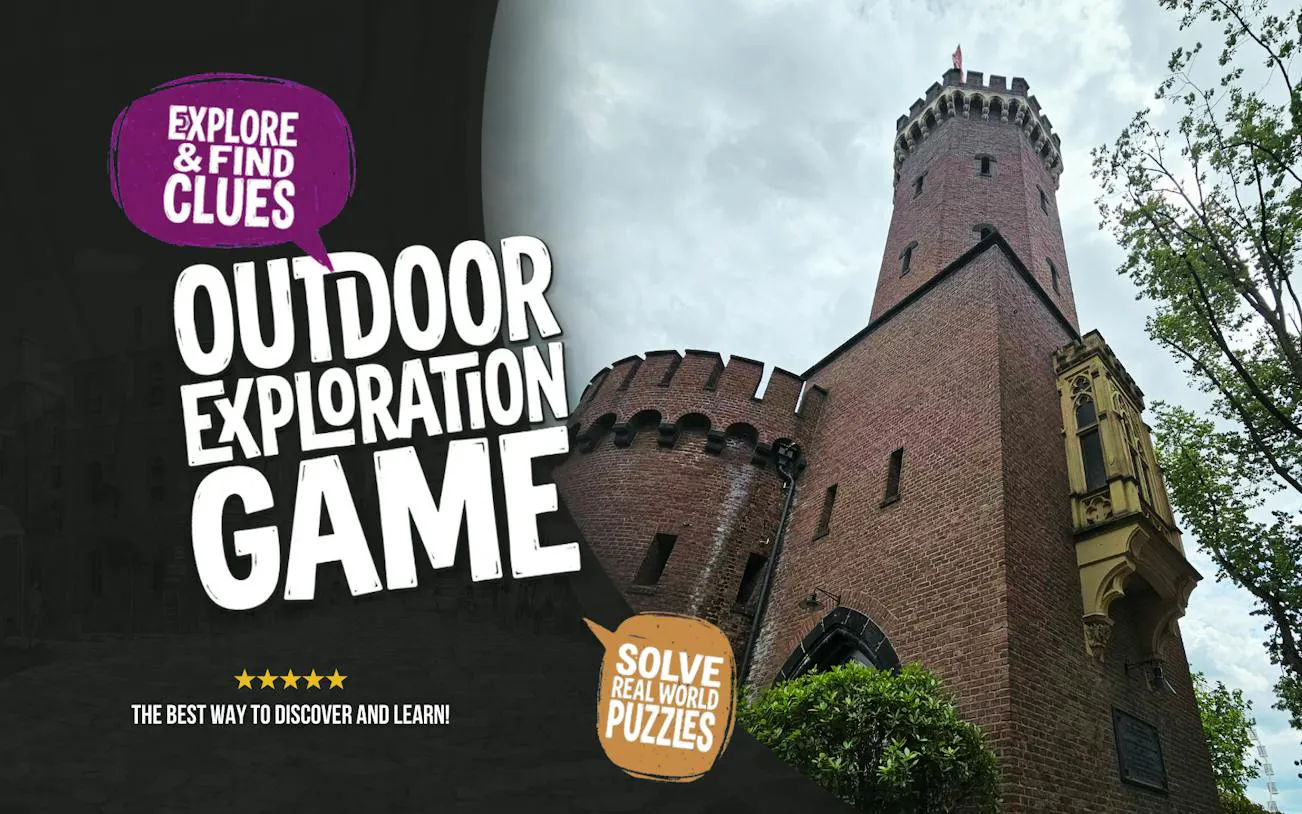 Cologne city tower featured in self-guided exploration game with clues and puzzles.
