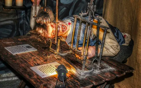 Exhibit of a torture device at the Medieval Torture Museum in Hollywood, Los Angeles.