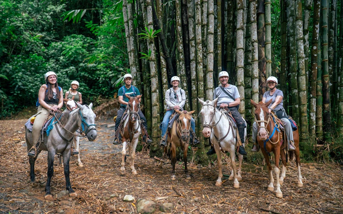 Group on horseback in jungle tour near Manuel Antonio.