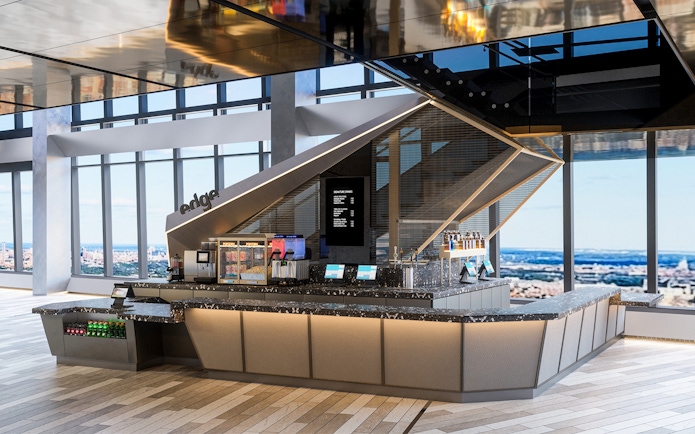 Skyline Bar at Edge Experience in NYC with panoramic city views.