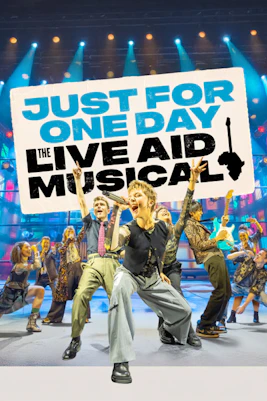 Performers on stage at Just for One Day: The Live Aid Musical