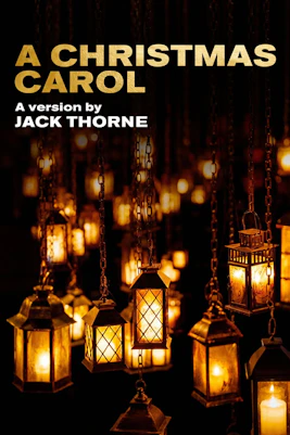 Lanterns glowing in the dark for A Christmas Carol Westend show.